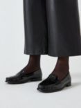 John Lewis Pennie Patent Leather Loafers, Black