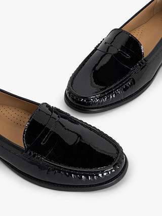 John Lewis Pennie Patent Leather Loafers, Black