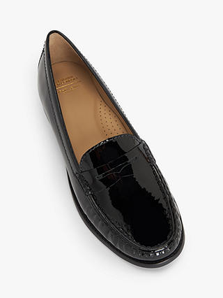 John Lewis Pennie Patent Leather Loafers, Black