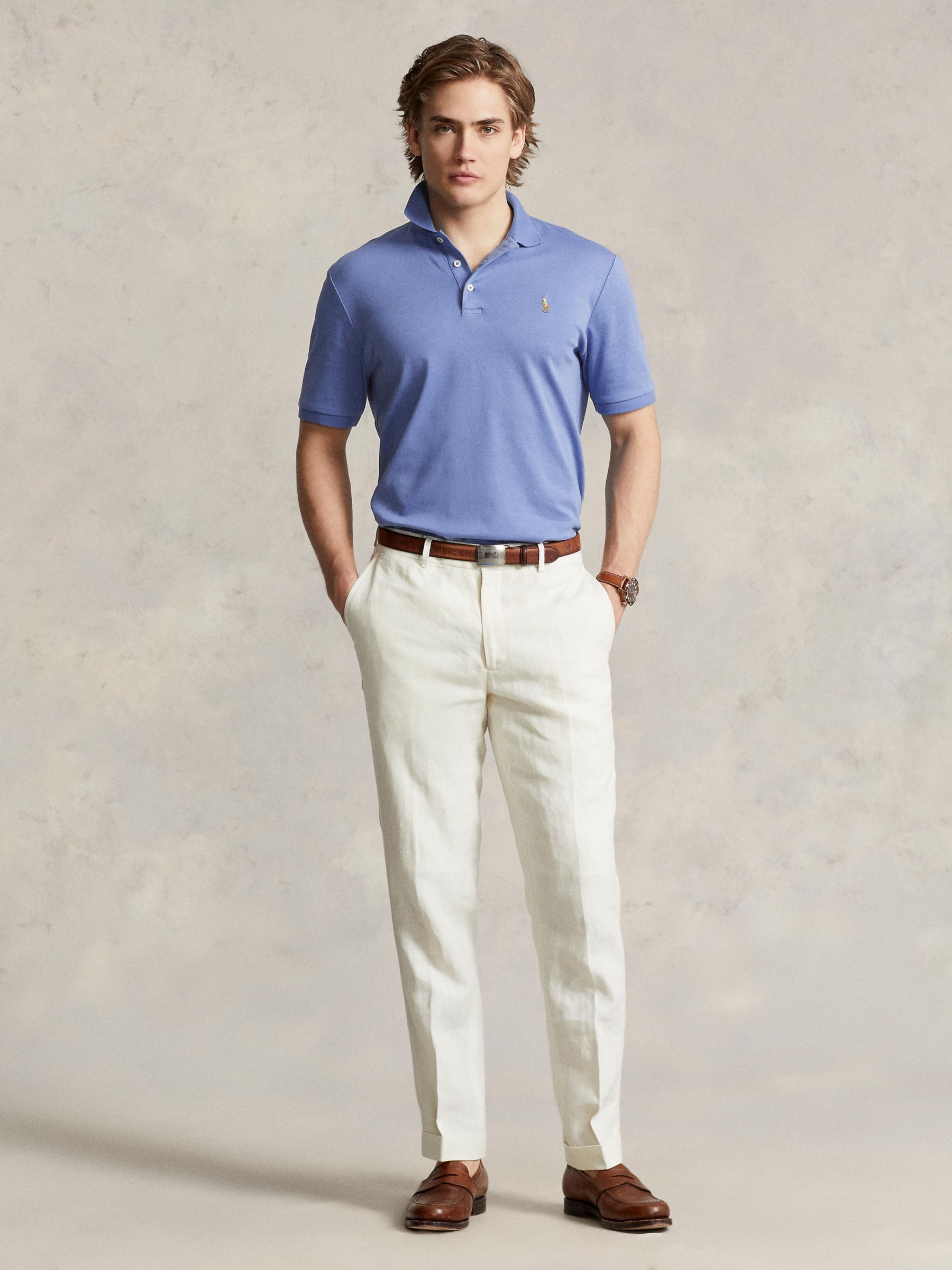 Polo Ralph Lauren Short Sleeve Regular Fit Polo Shirt, French Blue