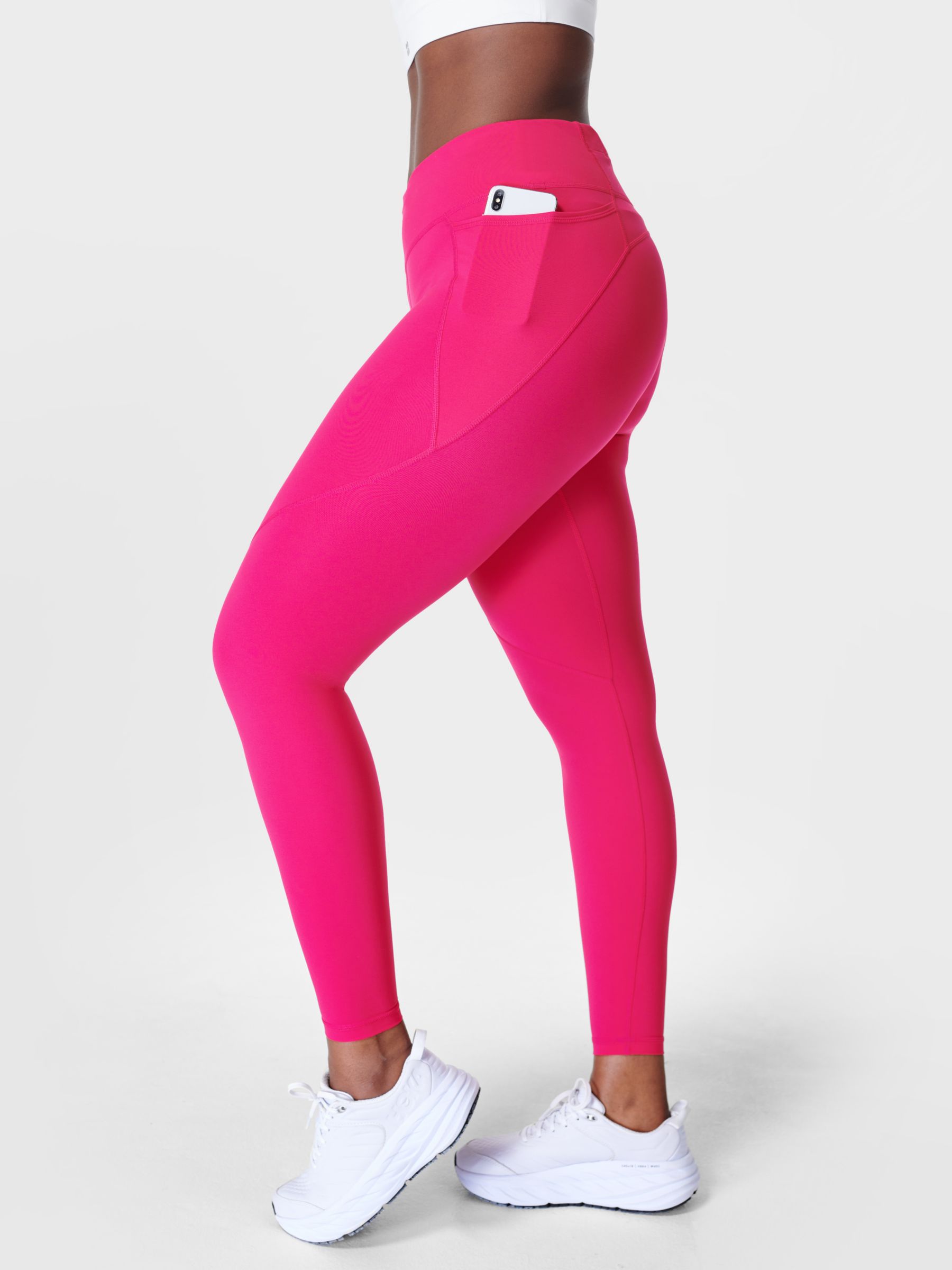 Sweaty Betty Power Gym Leggings, Framboise Pink at John Lewis & Partners