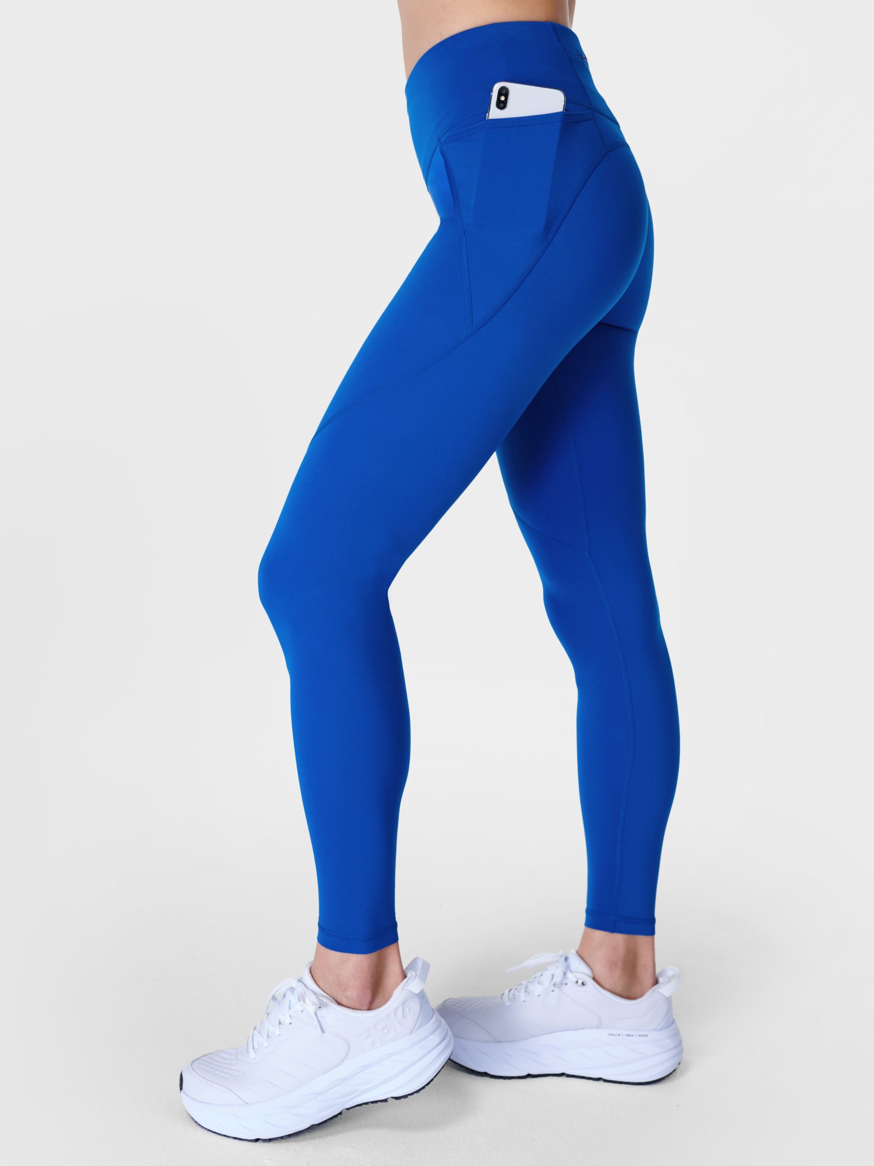   Essentials Women's High Waisted Running Leggings,  Sapphire Blue, 10 : Clothing, Shoes & Jewelry