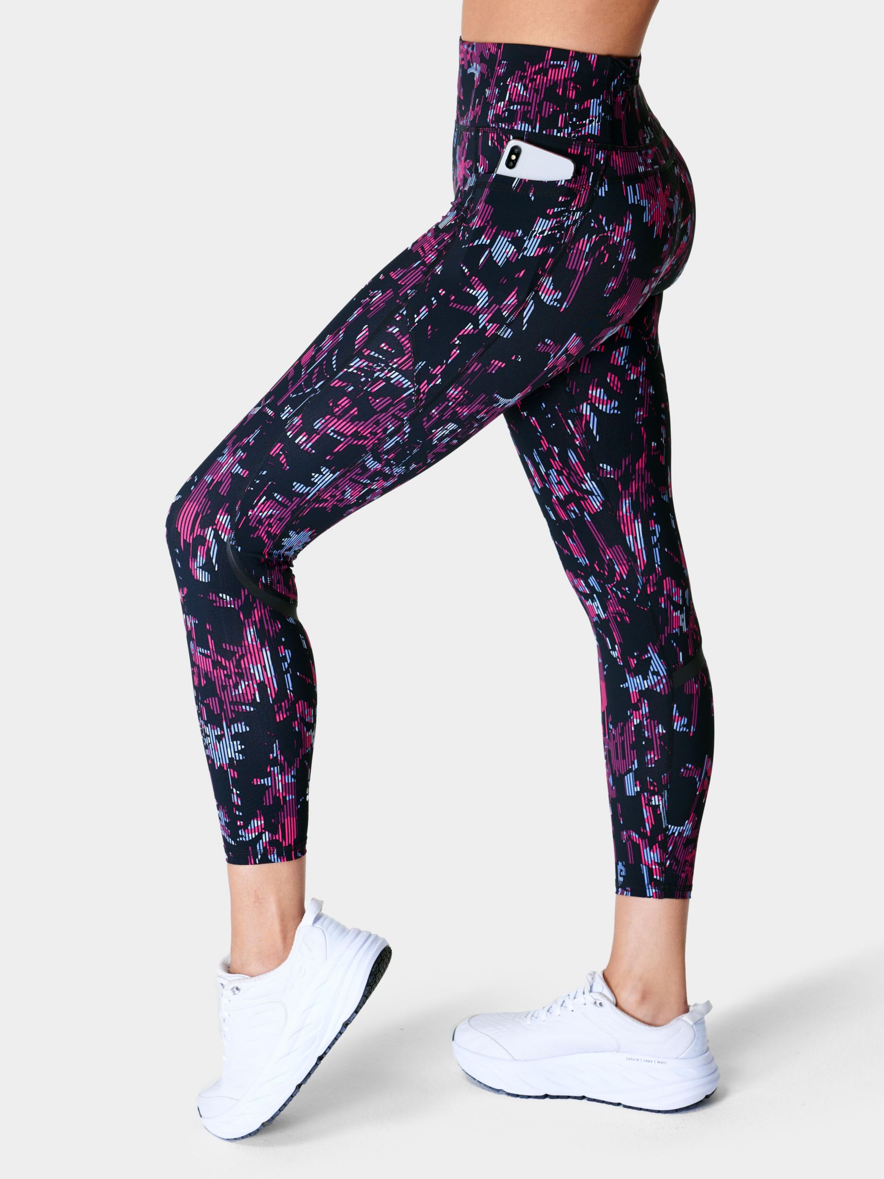 Sweaty Betty Zero Gravity 7/8 Running Leggings, Pink Floral at John ...