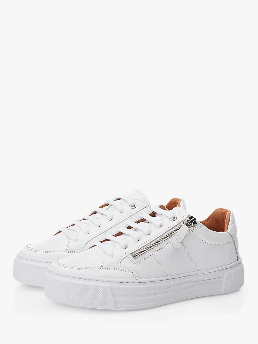 Moda in Pelle Eltha Leather Chunky Trainers, White at John Lewis & Partners