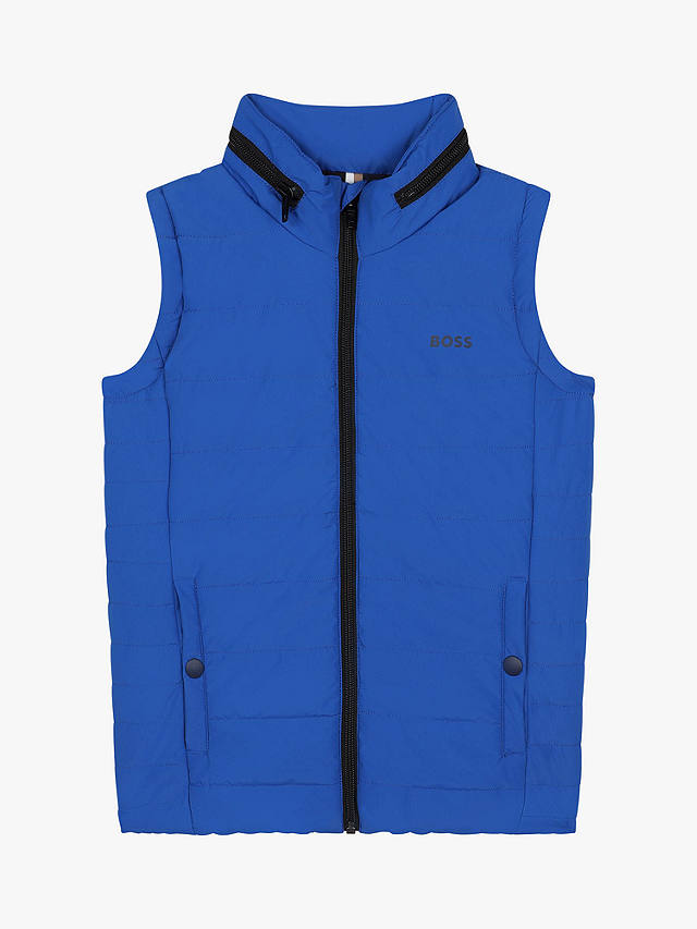 BOSS Kids' Sleeveless Puffer Jacket, Blue