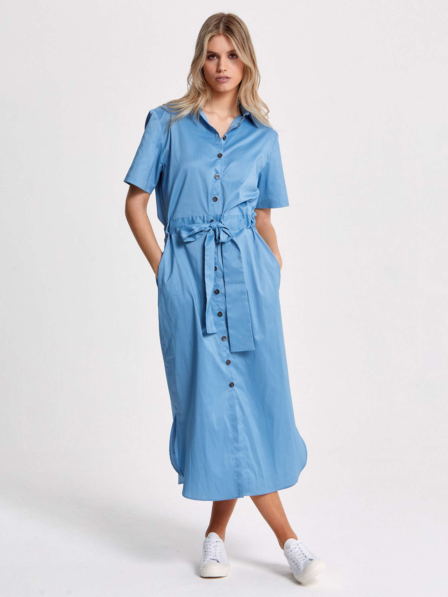 Buy Helen McAlinden Arabella Plain Shirt Dress, Sky Blue Online at johnlewis.com