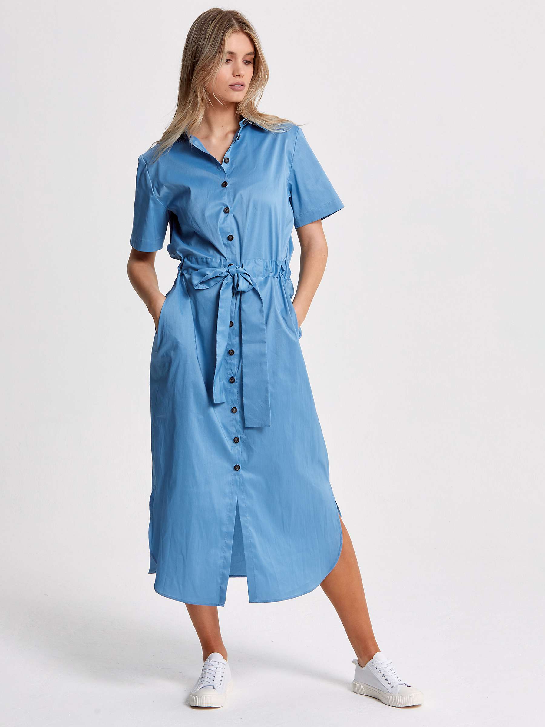Buy Helen McAlinden Arabella Plain Shirt Dress, Sky Blue Online at johnlewis.com