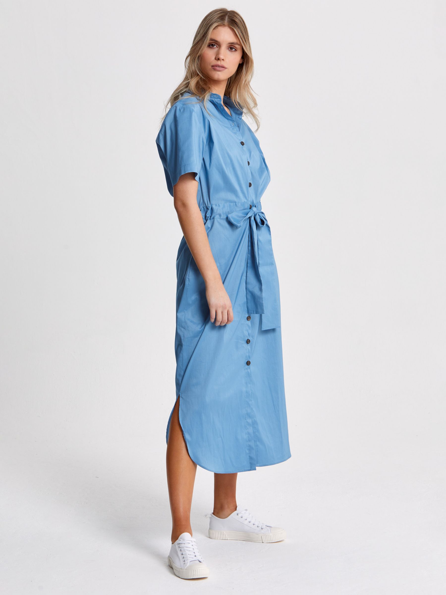 Helen McAlinden Arabella Plain Shirt Dress, Sky Blue, S