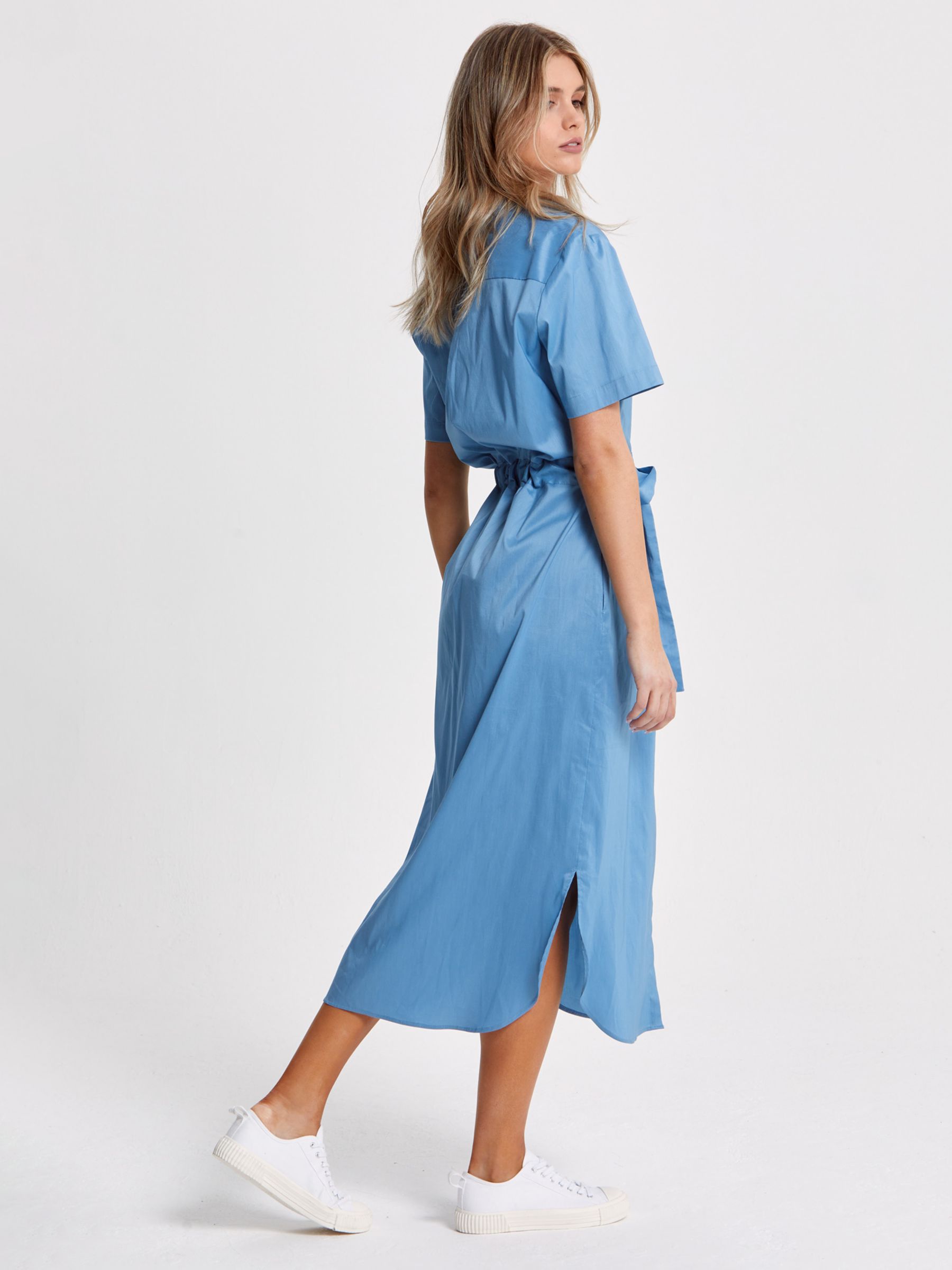 Helen McAlinden Arabella Plain Shirt Dress, Sky Blue, S