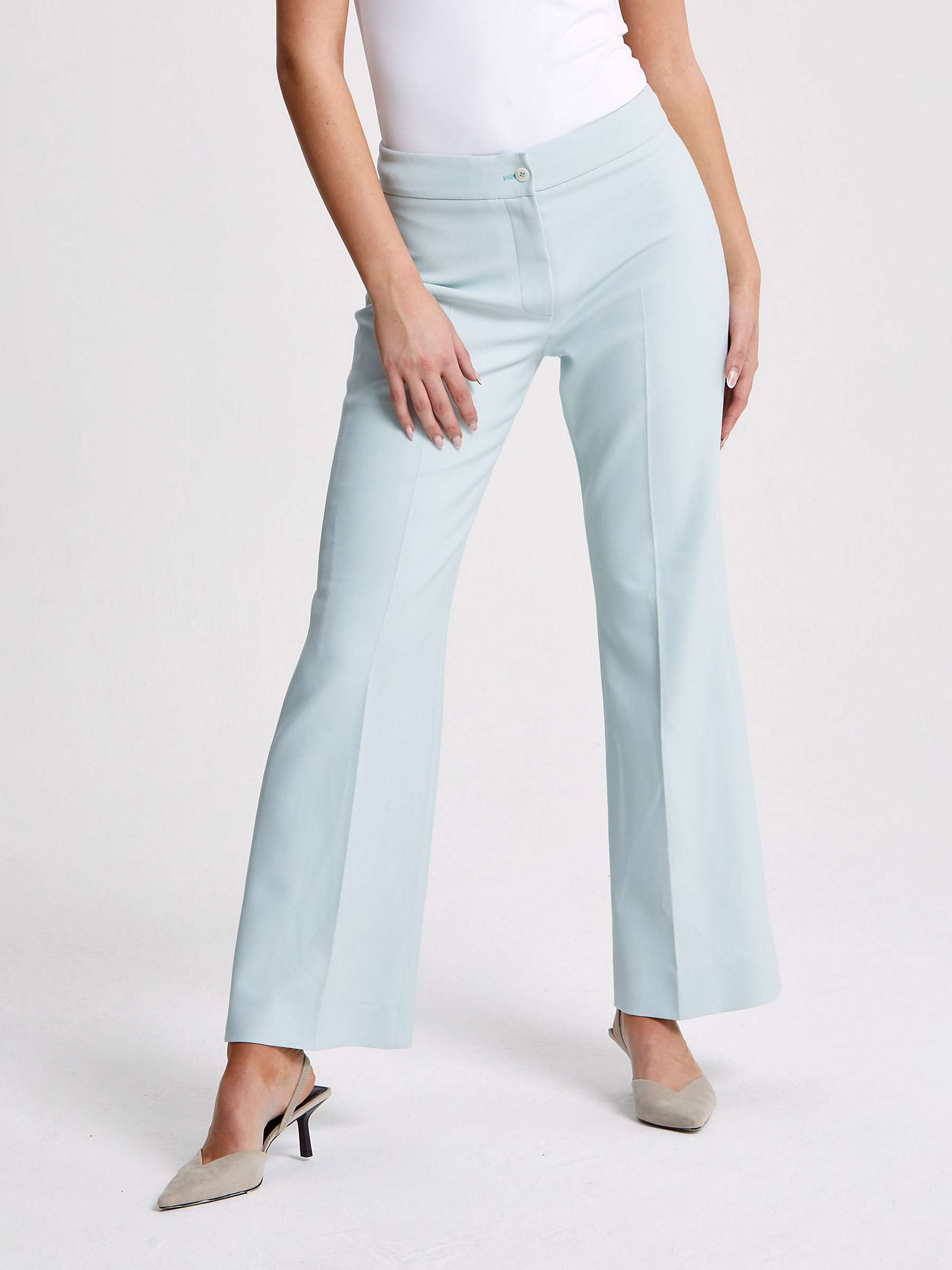 Buy Helen McAlinden Kelly Flared Trousers, Summer Mist Online at johnlewis.com