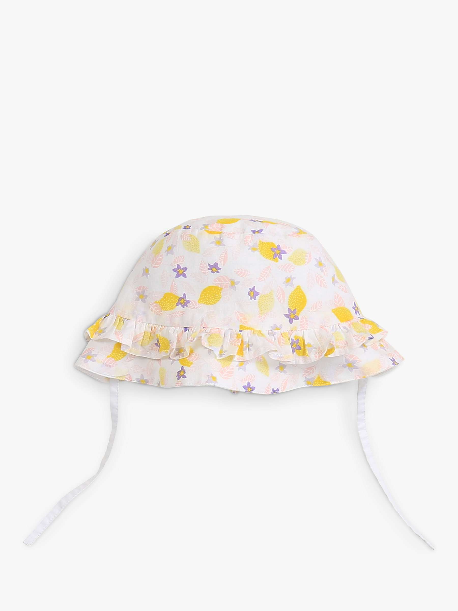 Buy Carrément Beau Baby Lemon Floral Print Cotton Hat, White/Multi Online at johnlewis.com