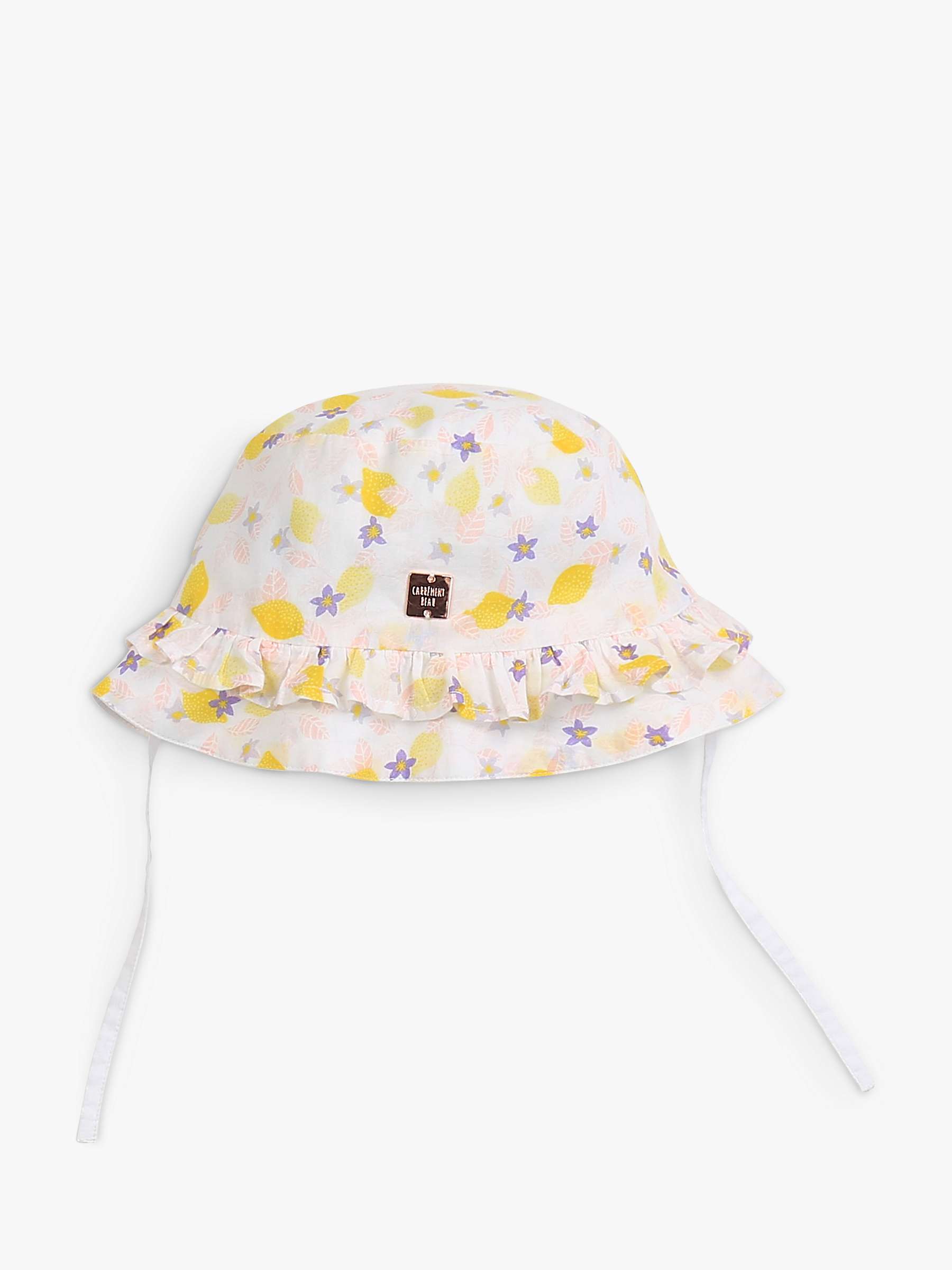 Buy Carrément Beau Baby Lemon Floral Print Cotton Hat, White/Multi Online at johnlewis.com