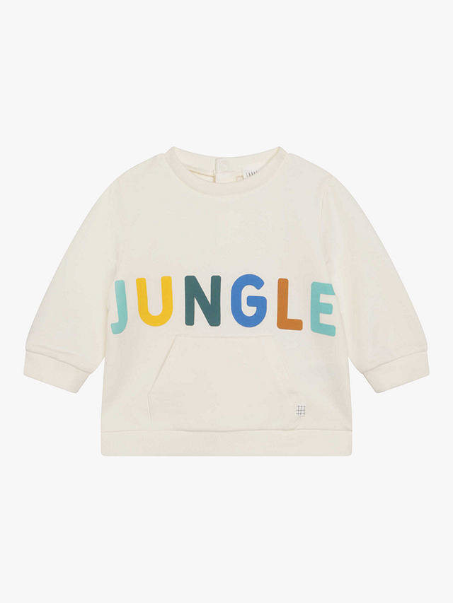Carrément Beau Baby French Terry Jungle Jumper, White/Multi