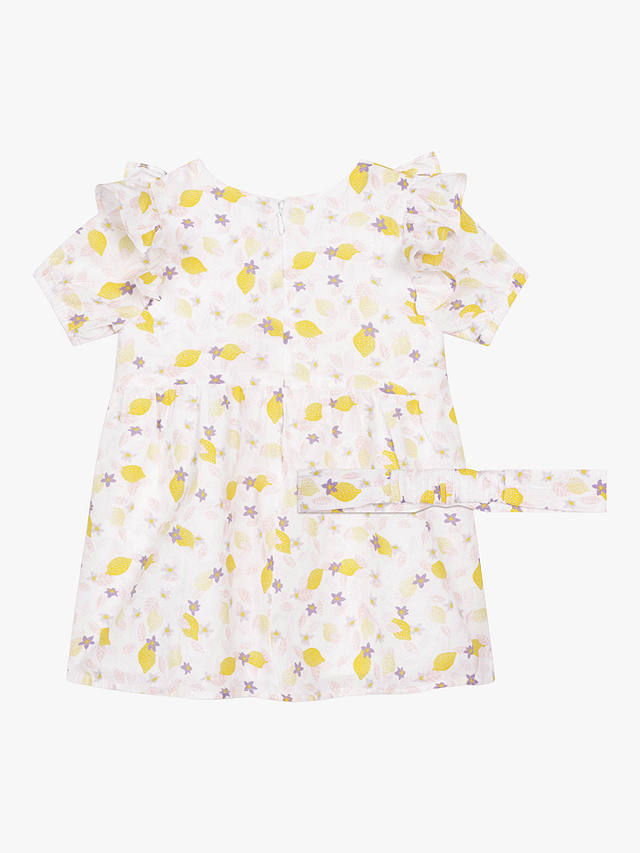 Carrément Beau Baby Lemon Print Dress And Headband, White