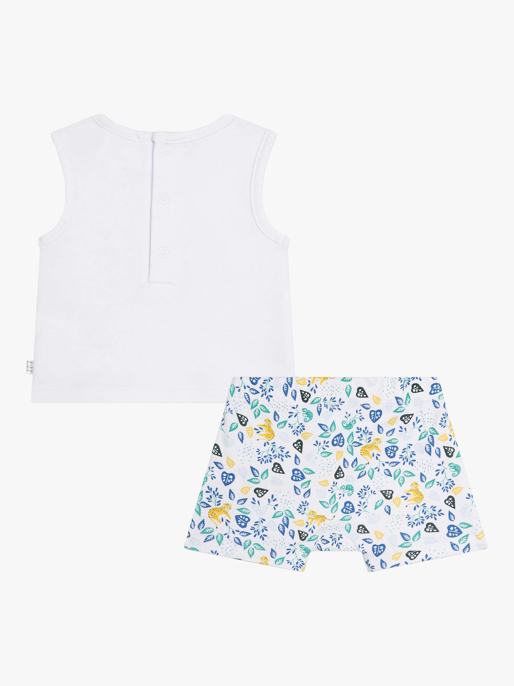Buy Carrément Beau Baby Cotton Leopard Sleeveless Top and Shorts Set, White/Multi Online at johnlewis.com