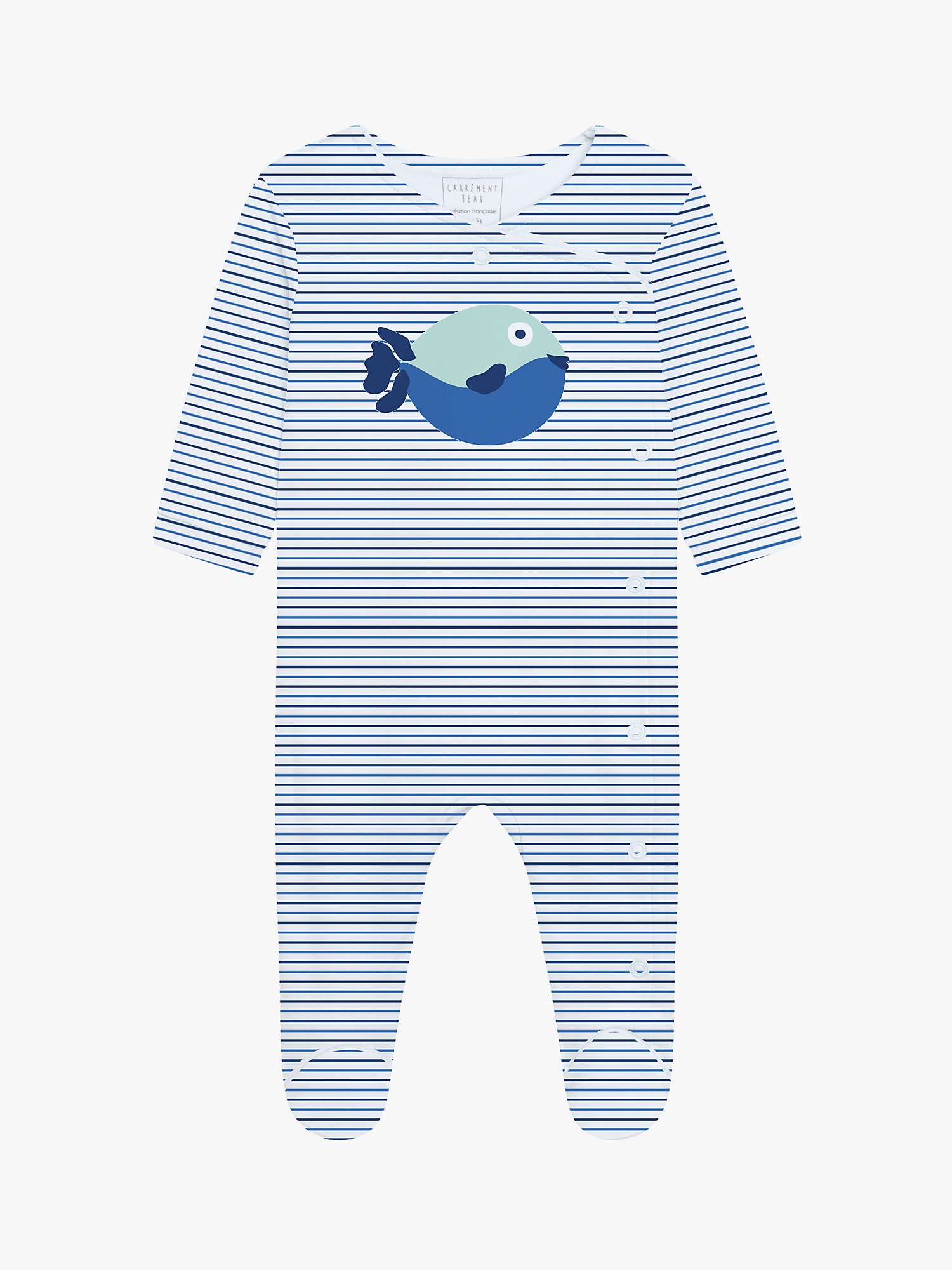 Carrément Beau Baby Pyjamas, White/Blue at John Lewis & Partners