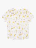 Carrément Beau Baby Lemon Floral Print Top, White/Multi