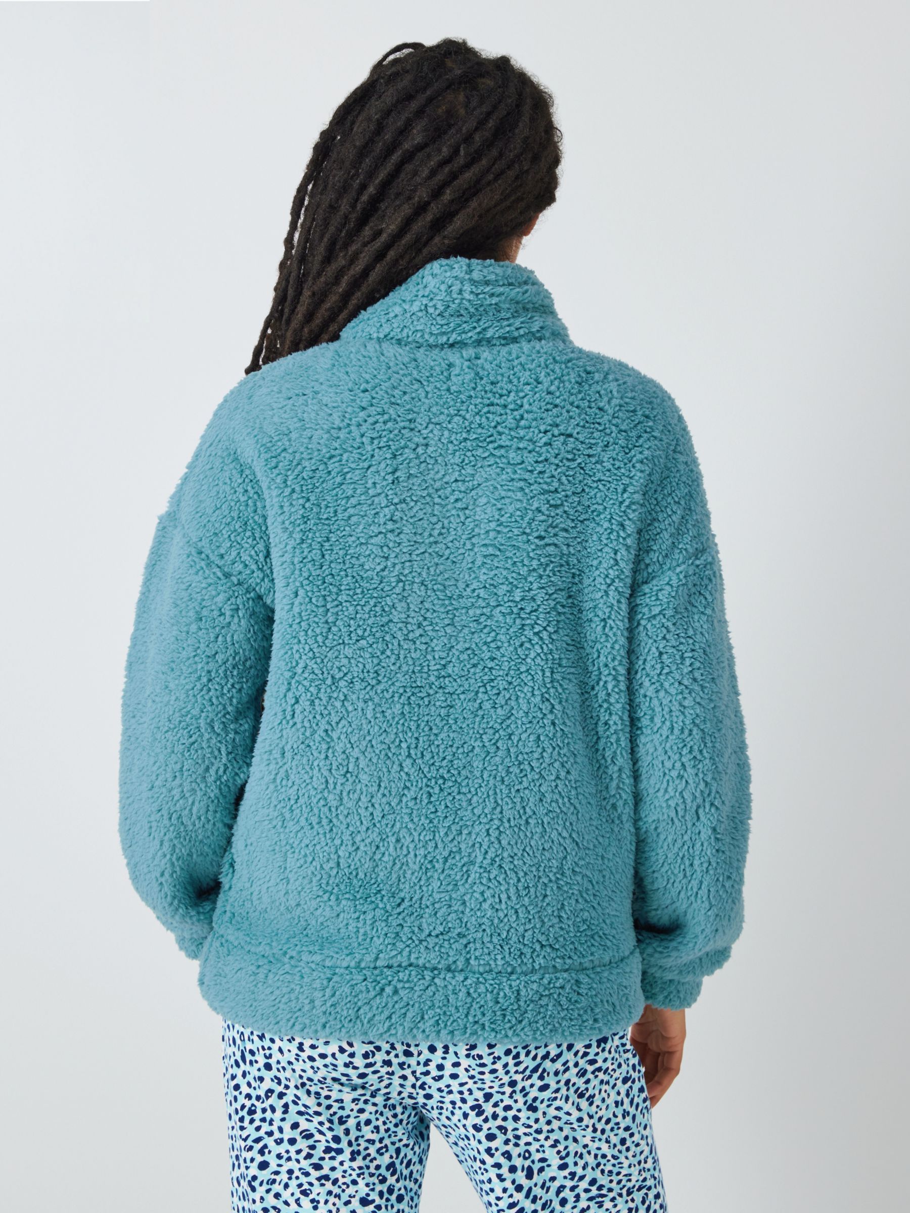 John Lewis ANYDAY Borg Snuggle Lounge Jumper, Teal at John Lewis & Partners