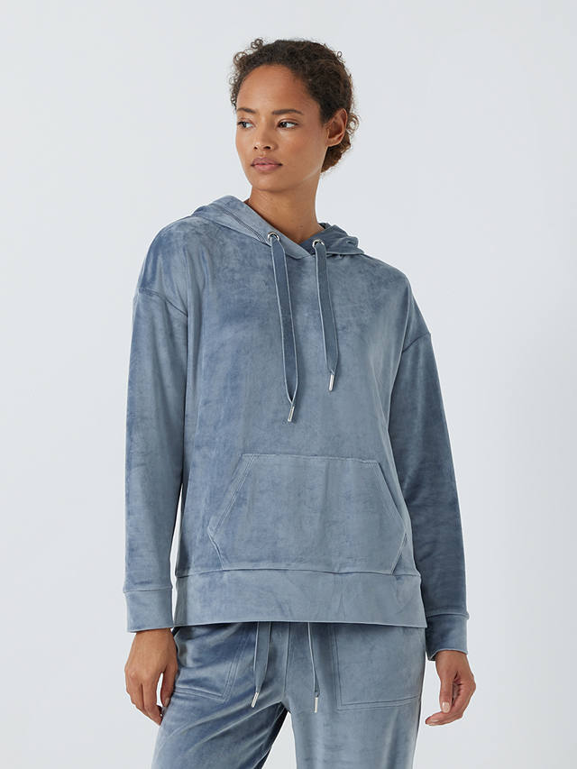 John Lewis Cleo Velour Hoodie, Grisaille at John Lewis & Partners