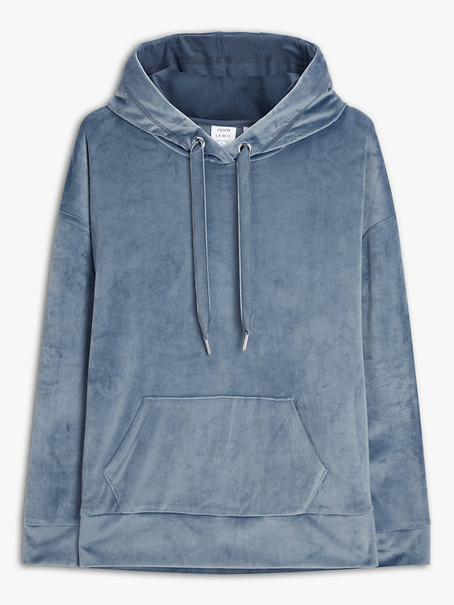 John Lewis Cleo Velour Hoodie, Grisaille