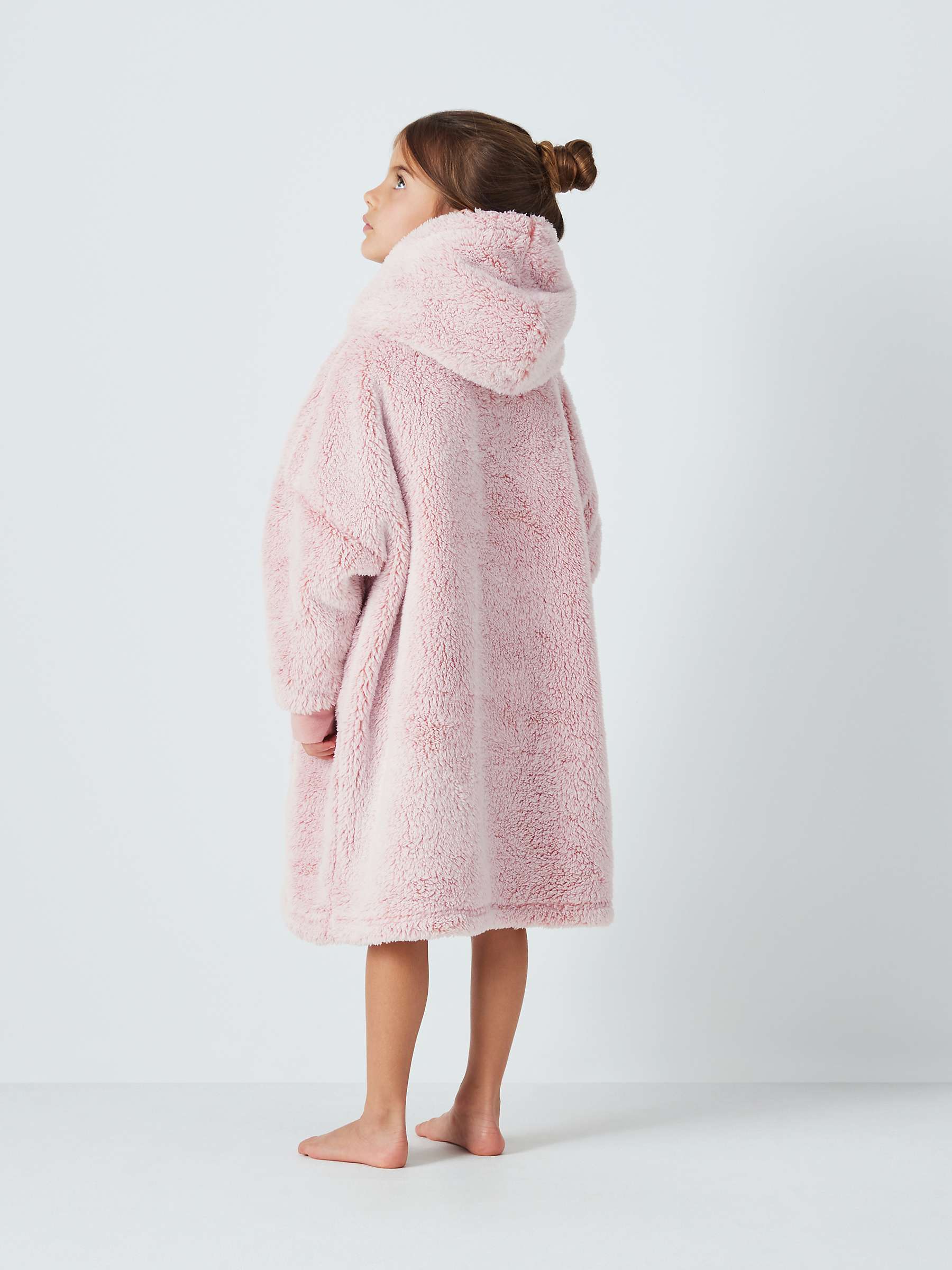 Buy John Lewis Kids' Oversized Sherpa Blanket Hoodie, Pink Online at johnlewis.com