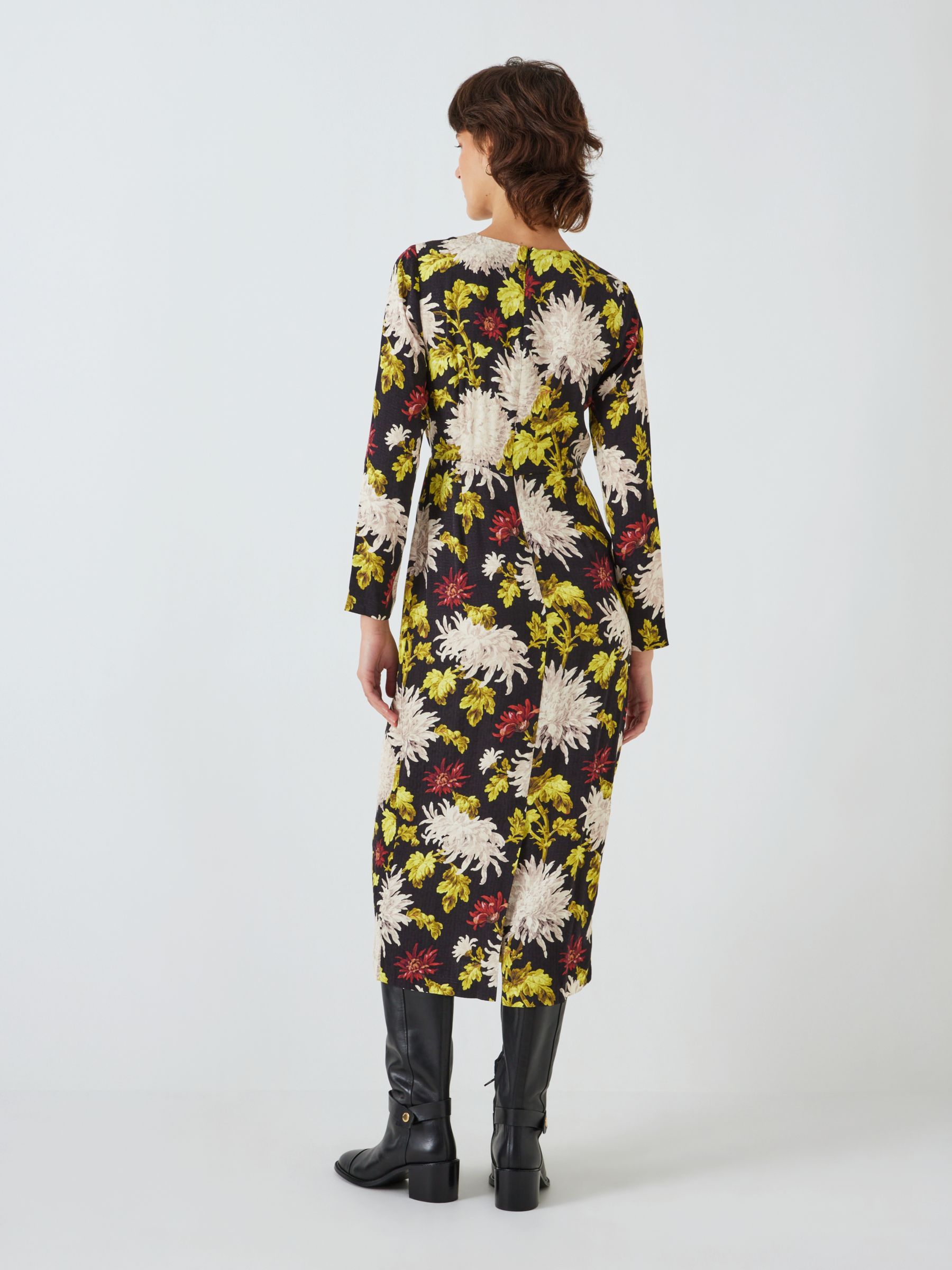 Buy John Lewis Winter Bloom Midi Dress, Black/Multi Online at johnlewis.com
