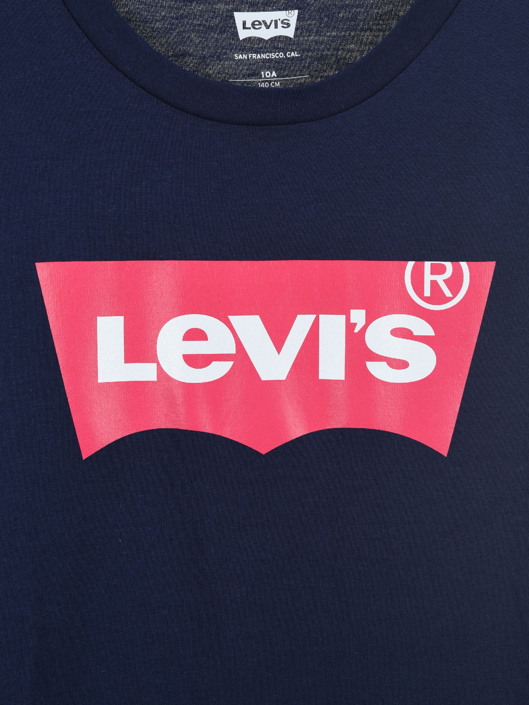 Levi's Kids' Batwing Logo Short Sleeve T-Shirt, Peacoat at John Lewis ...