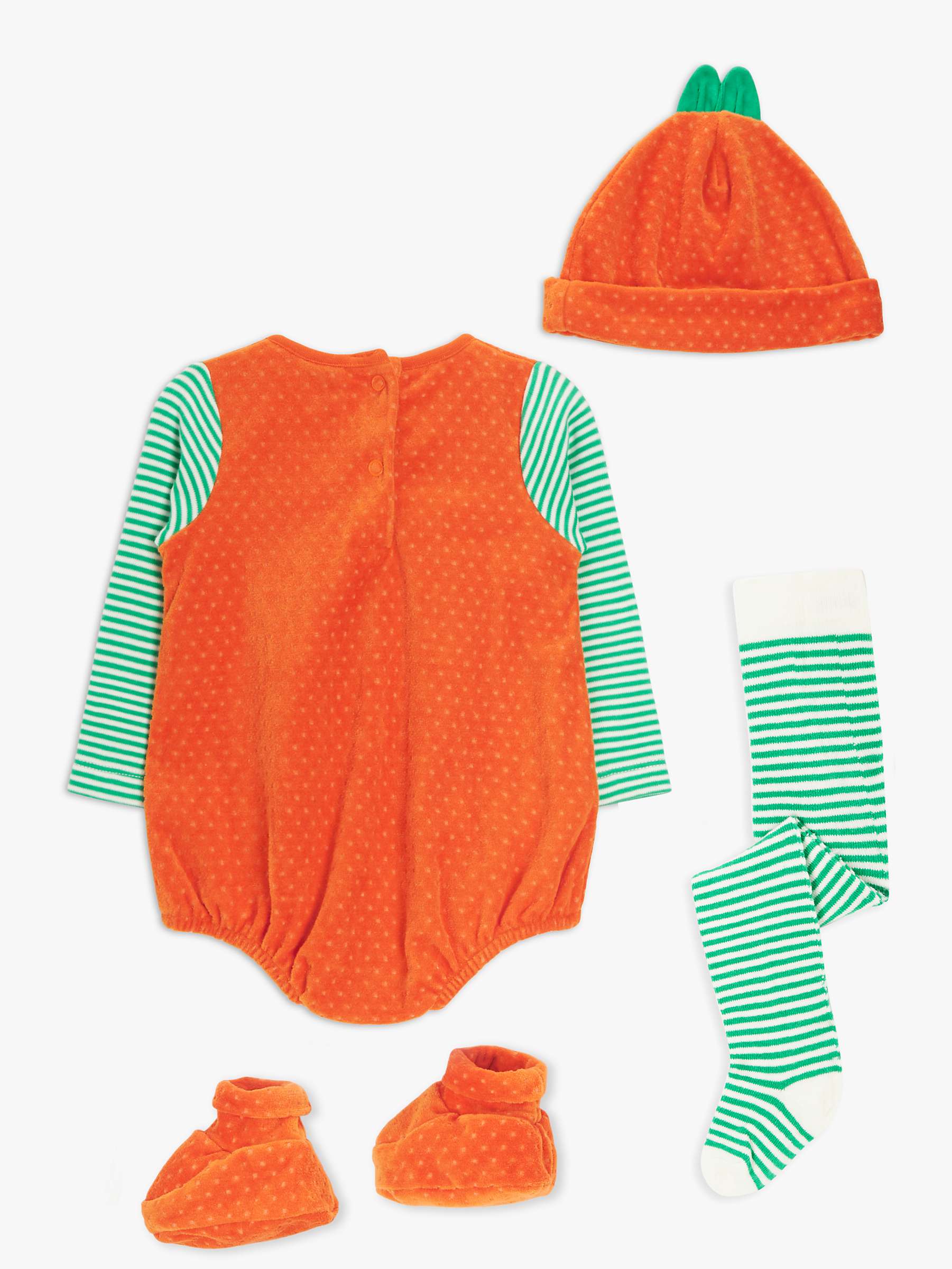 Buy John Lewis Baby Pumpkin Stripe 4 Piece Costume Set, Orange/Green Online at johnlewis.com