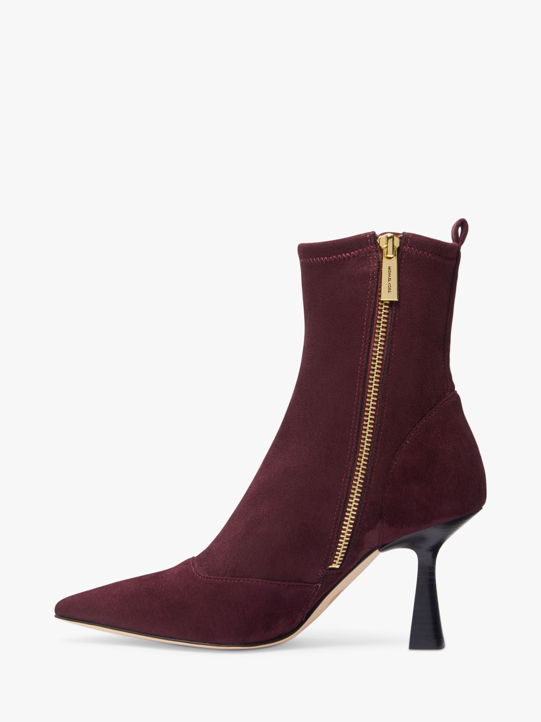 Michael Kors Clara Point Toe Ankle Boots, Merlot at John Lewis & Partners