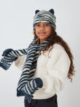 John Lewis Kids' Zebra Scarves & Gloves & Beanie Set, Multi, Multi