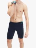 Speedo Hyper Boom Spliced Jammer Swim Shorts, Navy/Green