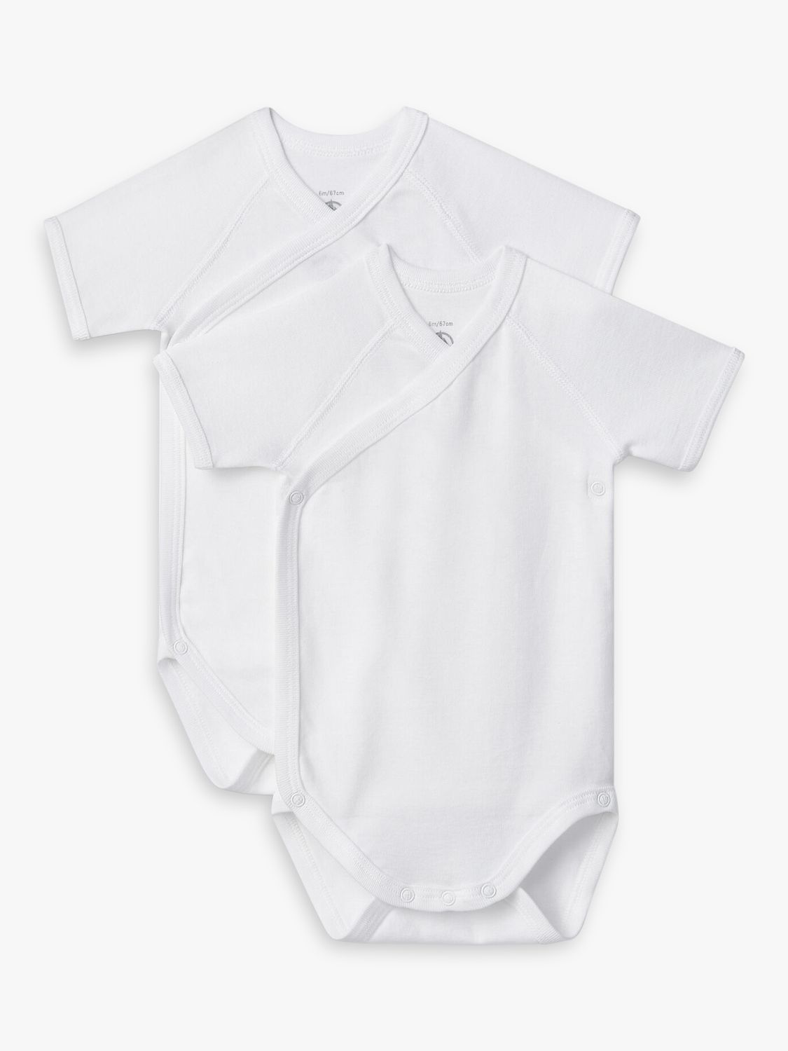 Petit Bateau Baby Short Sleeve Bodysuit, Pack of 2, White at John Lewis ...