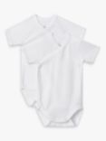 Petit Bateau Baby Short Sleeve Bodysuit, Pack of 2, White