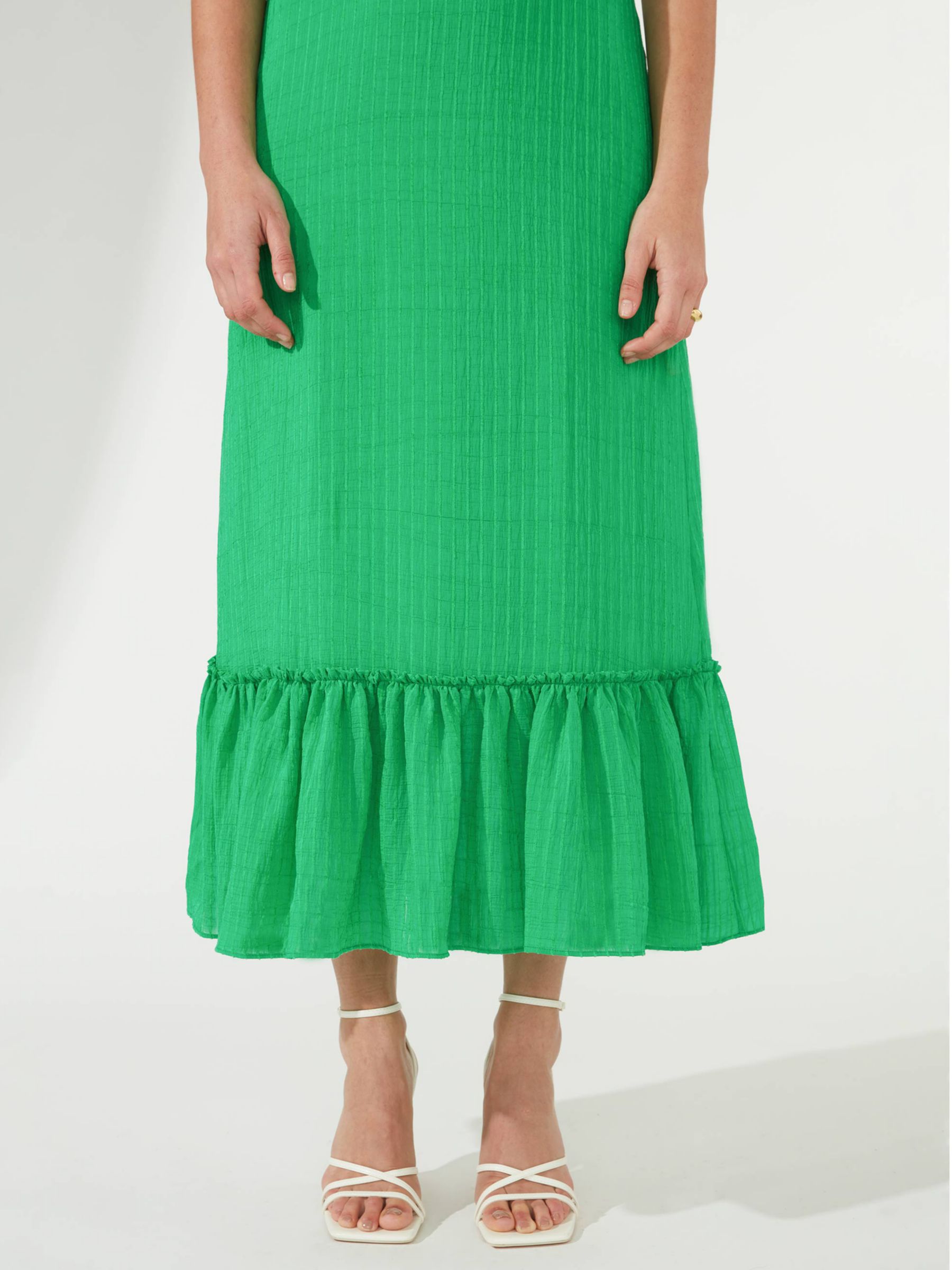 Buy Ro&Zo Textured Keyhole Midi Dress, Green Online at johnlewis.com