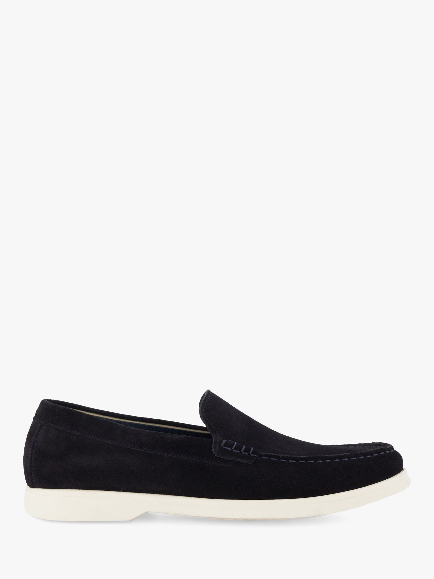 Dune Buftonn Casual Suede Loafers, Navy at John Lewis & Partners