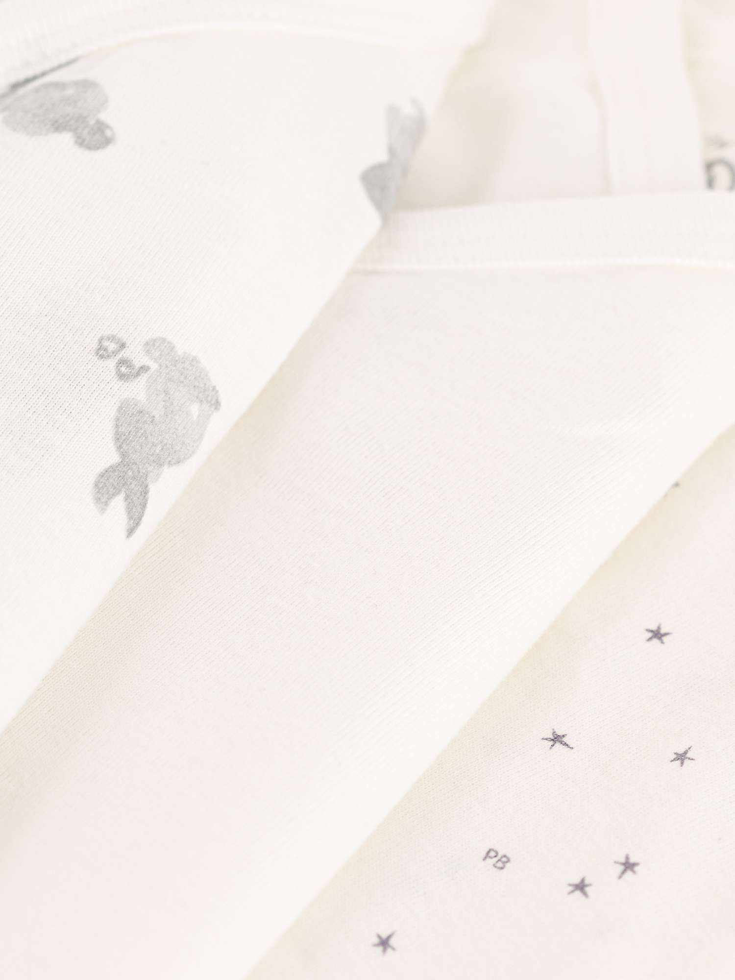Buy Petit Bateau Baby Rabbit Star and Plain Long Sleeve Bodysuit, Pack of 3, Cream/Multi Online at johnlewis.com