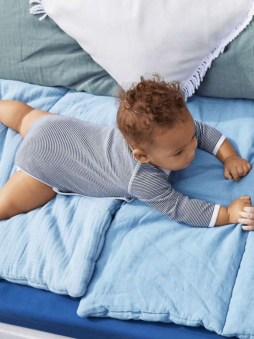 Buy Petit Bateau Stripe Baby Long Sleeve Wrap Bodysuit, Pack of 3, White/Multi Online at johnlewis.com