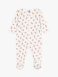 Petit Bateau Baby Cotton Printed Sleepsuit, Marshmallow