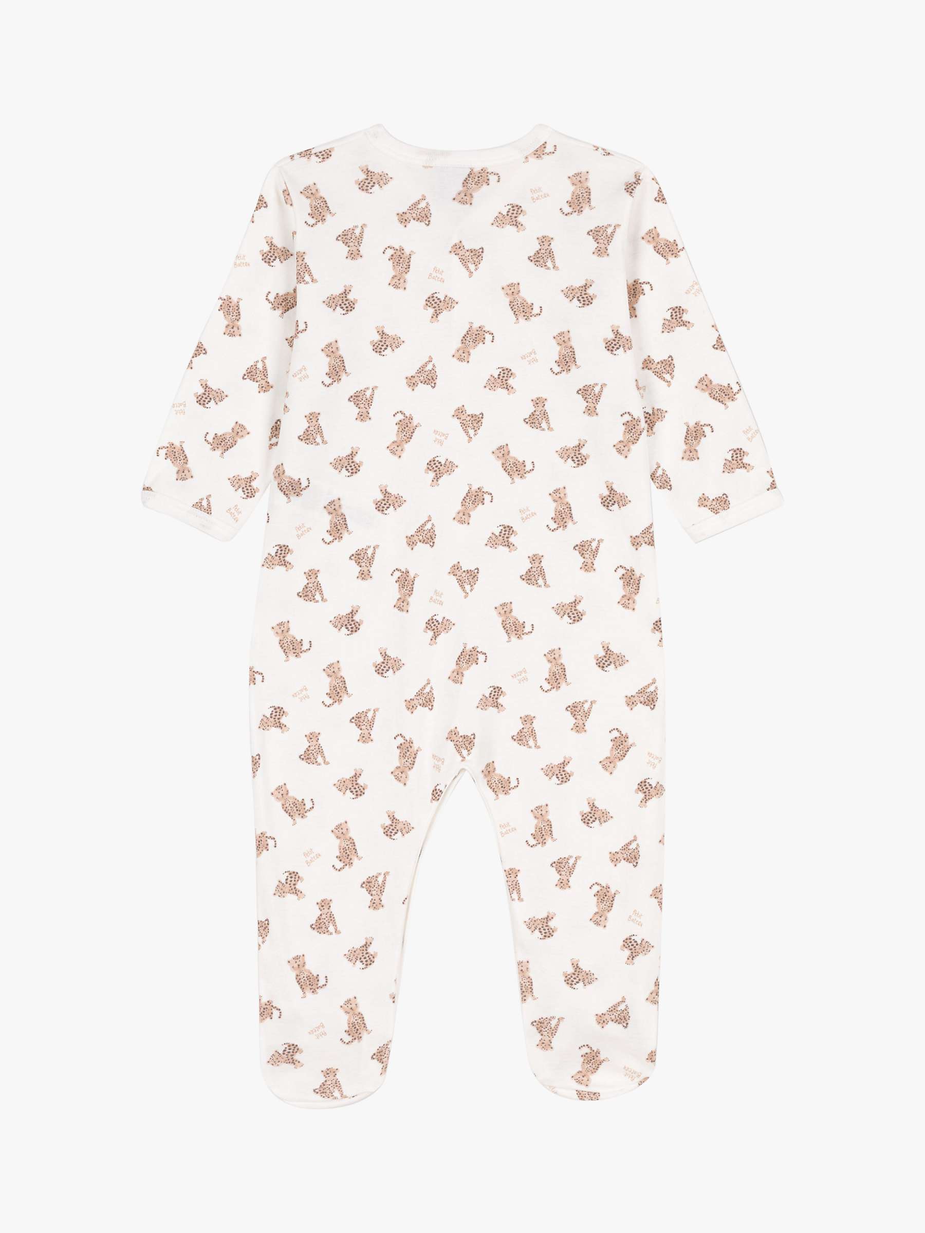 Buy Petit Bateau Baby Cotton Printed Sleepsuit, Marshmallow Online at johnlewis.com