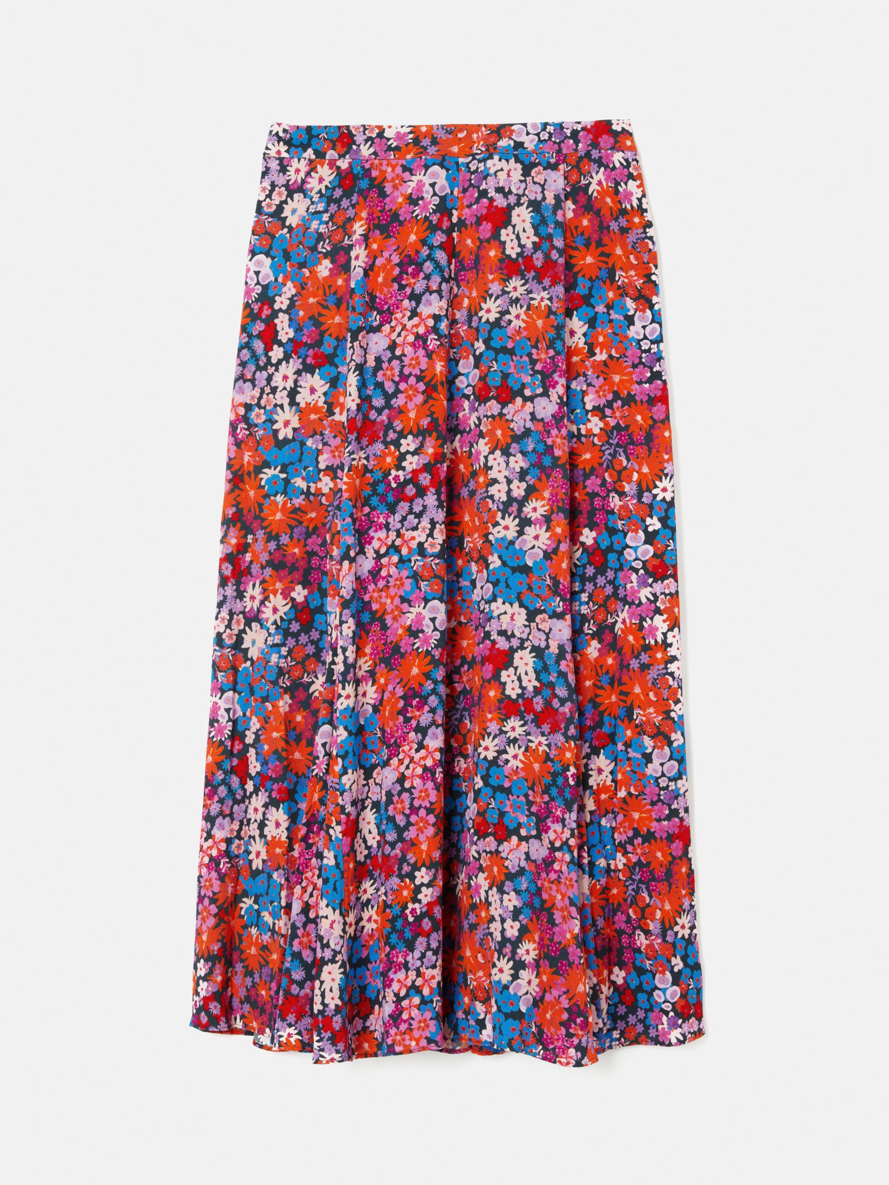 Jigsaw Rave Floral Midi Skirt, Pink/Multi at John Lewis & Partners