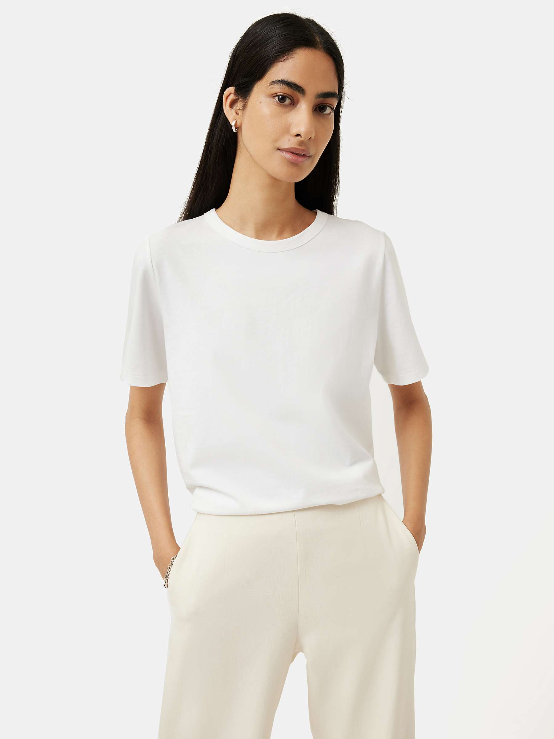 Buy Jigsaw Cotton Slouch T-Shirt, White Online at johnlewis.com