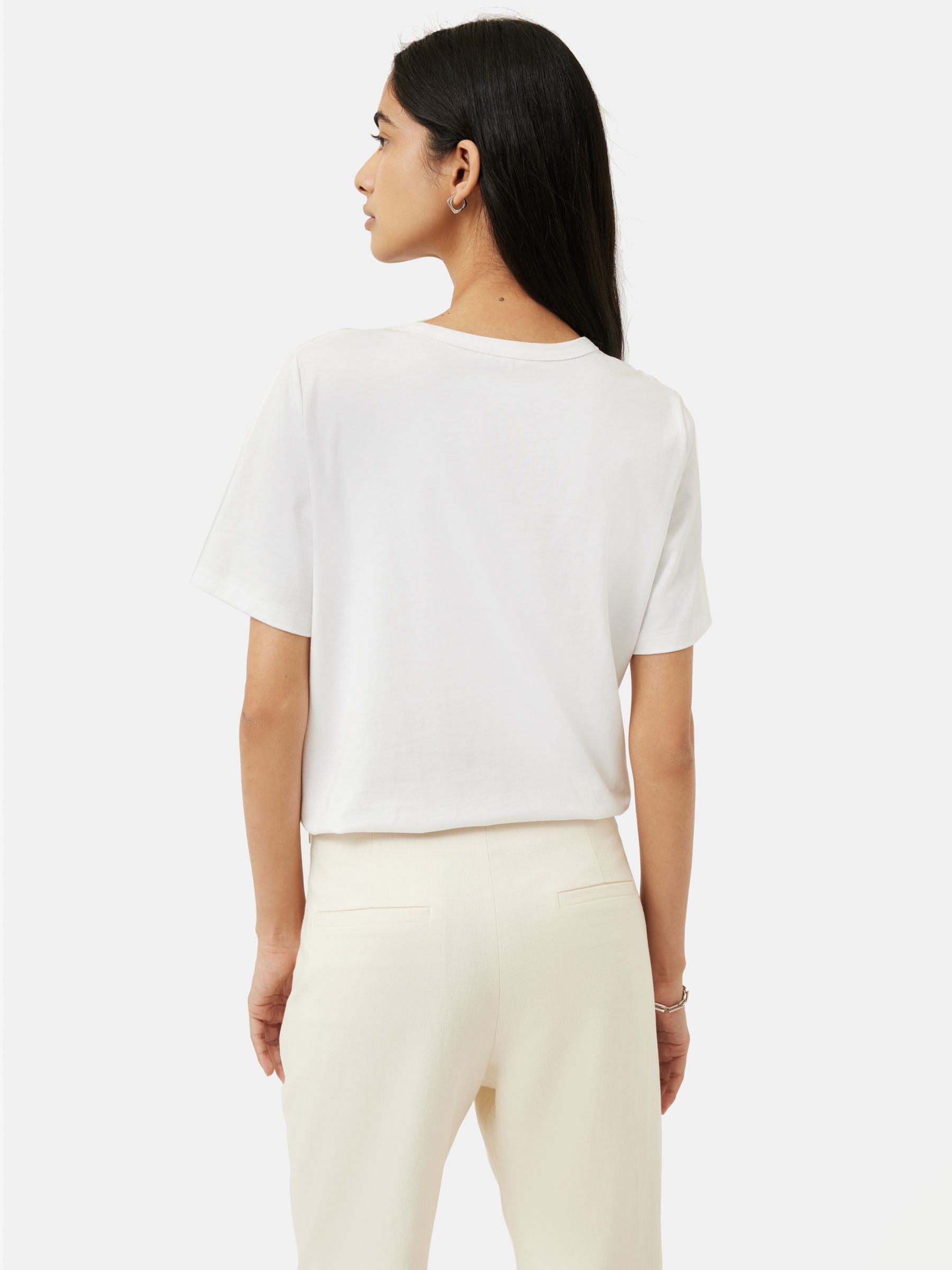 Jigsaw Cotton Slouch T-Shirt, White at John Lewis & Partners