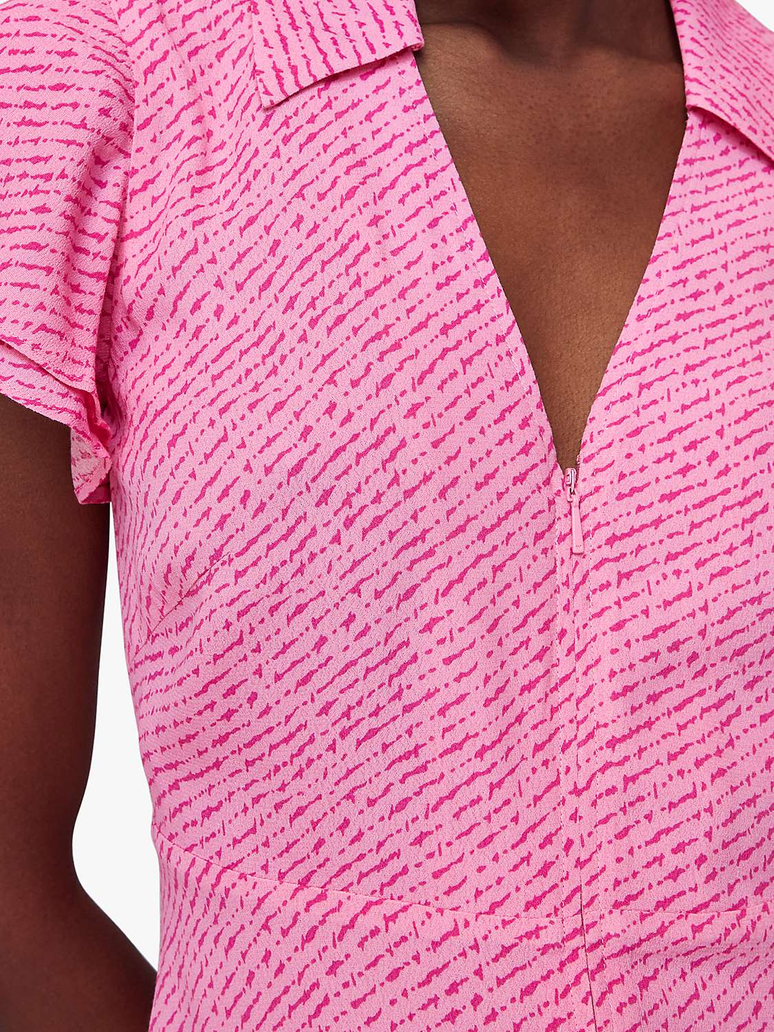 Buy Whistles Nina Diagonal Fleck Print Midi Dress, Pink/Multi Online at johnlewis.com