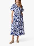 Jasper Conran London Floral Midi Wrap Dress, Blue