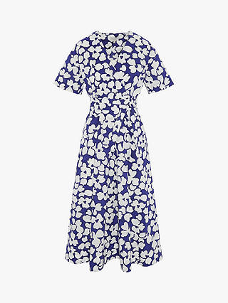 Jasper Conran London Floral Midi Wrap Dress, Blue