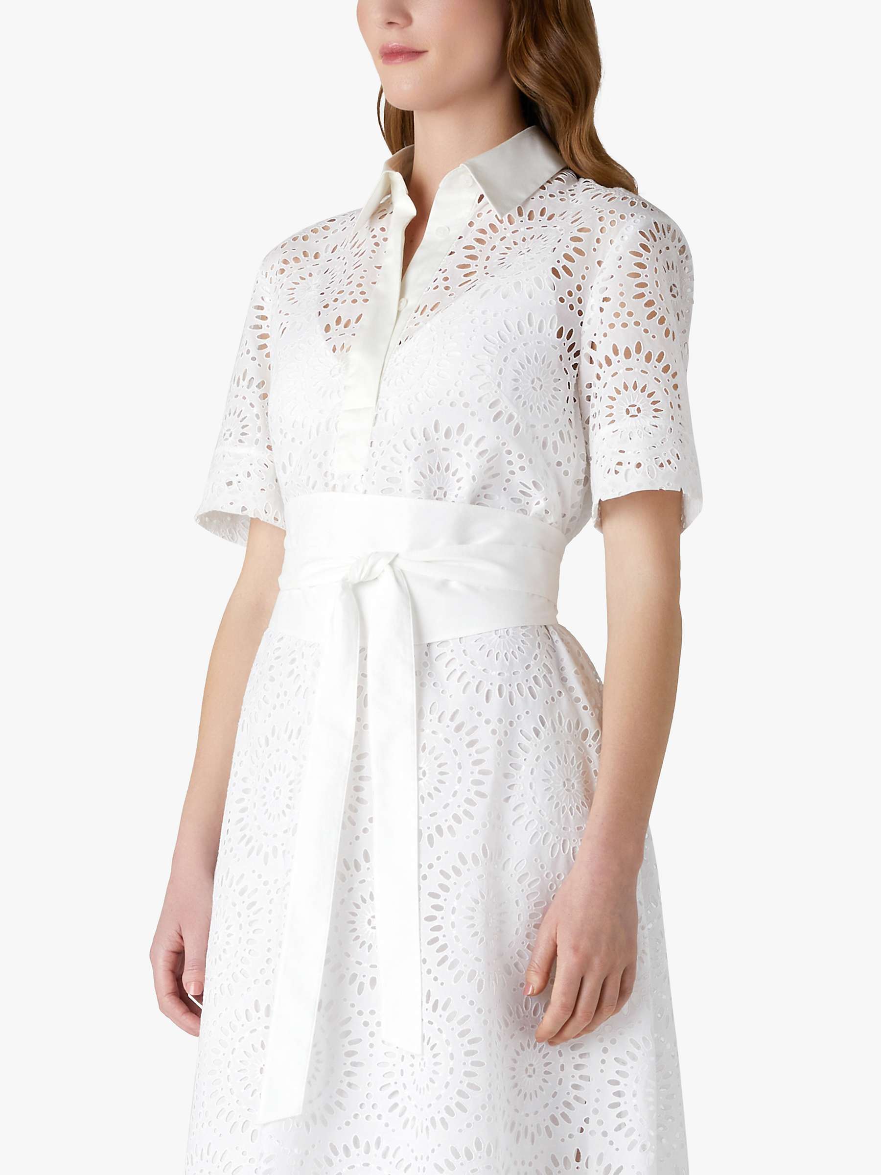 Buy Jasper Conran London Daria Broderie Dress, White Online at johnlewis.com