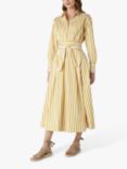 Jasper Conran Blythe Full Skirt Shirt Midi Dress, Yellow/Multi