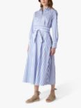 Jasper Conran Blythe Full Skirt Shirt Midi Dress, Blue/Multi