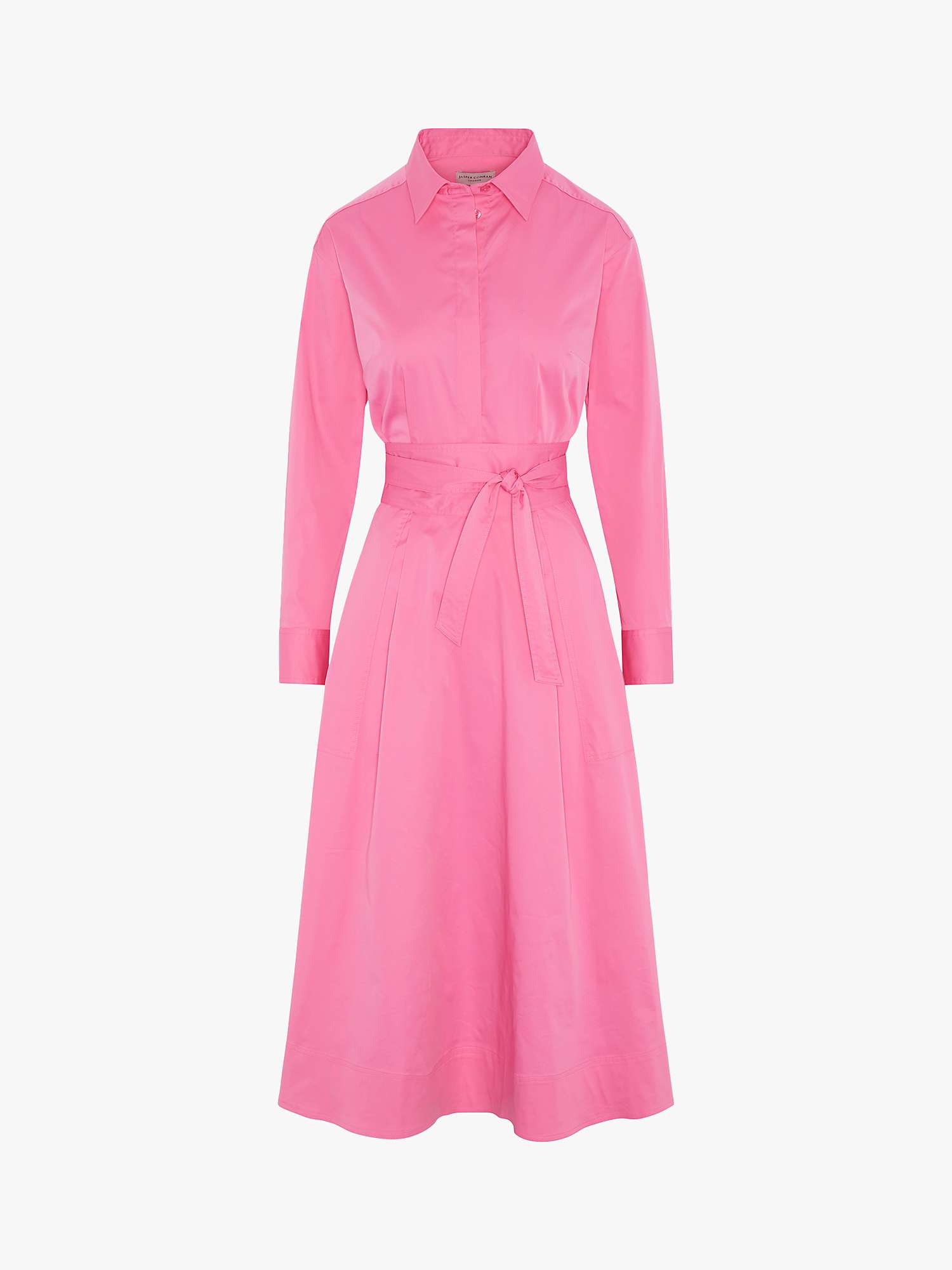 Jasper Conran Blythe Shirt Midi Dress, Hot Pink at John Lewis & Partners