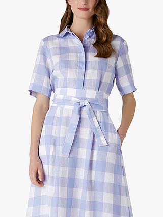 Jasper Conran London Demi Linen Shirt Dress, Blue